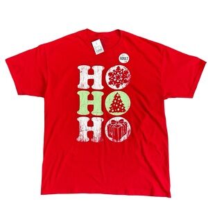 NWT: 🎄 Fifth Sun “HO HO HO” Christmas Graphic Tee – Adult Large, Red